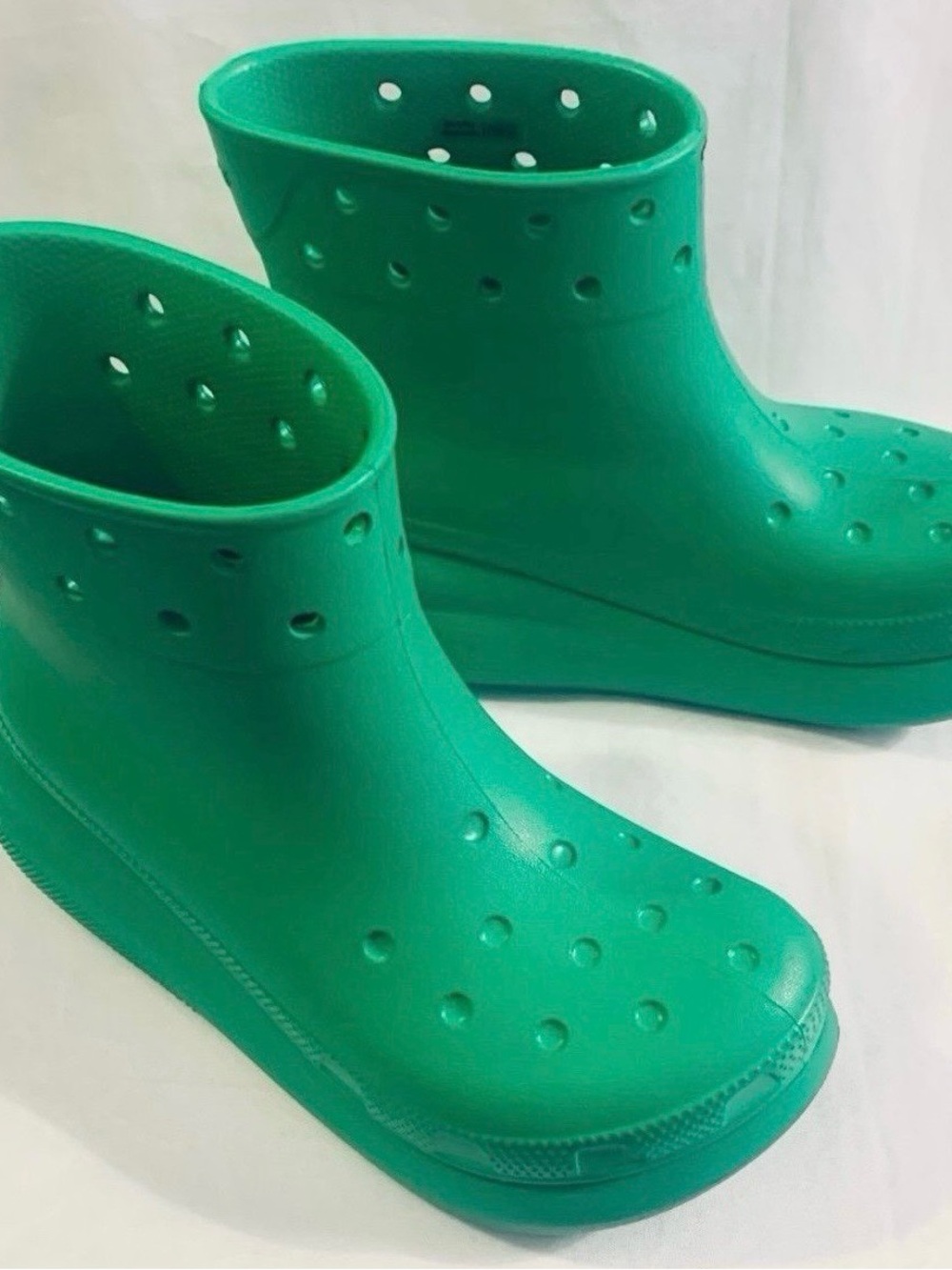 CROCS CLASSIC CRUSH Platform Rain Boots Green